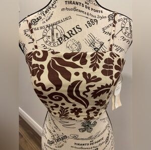 Midnight Sky ✨️ Linen Patterned Cropped Top Women's NWT Size XS